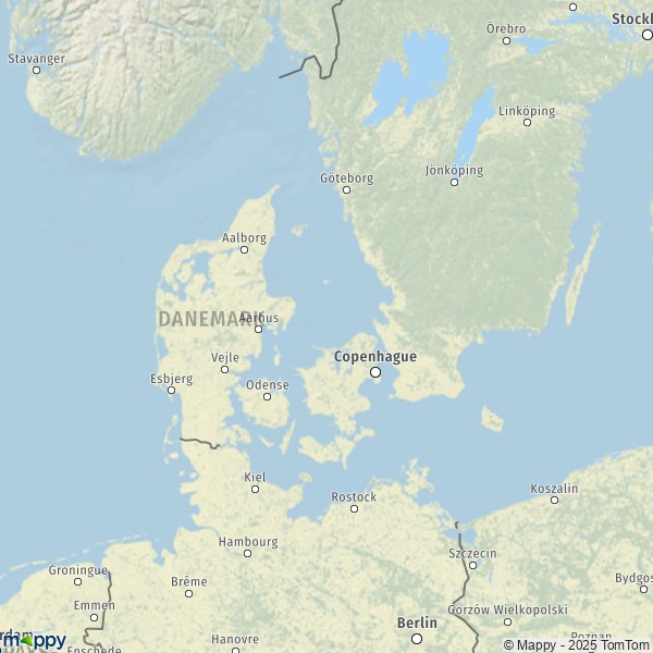 La carte du pays Danemark