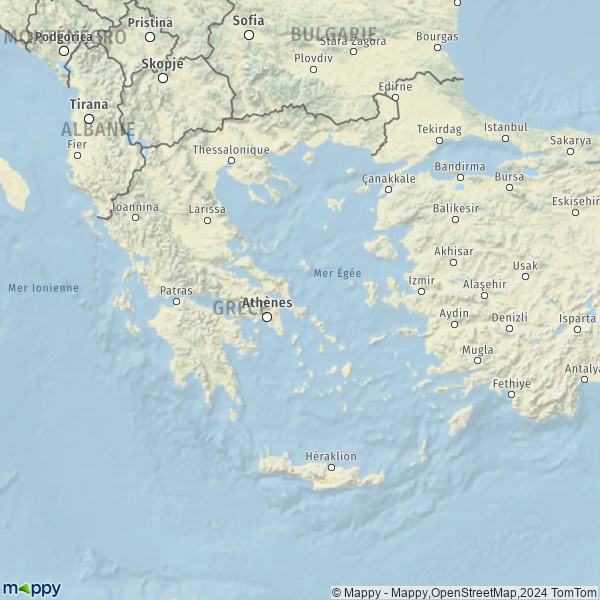 La carte du pays Grèce