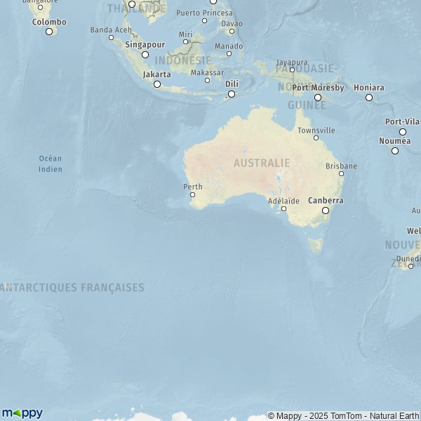 La carte du pays Australie