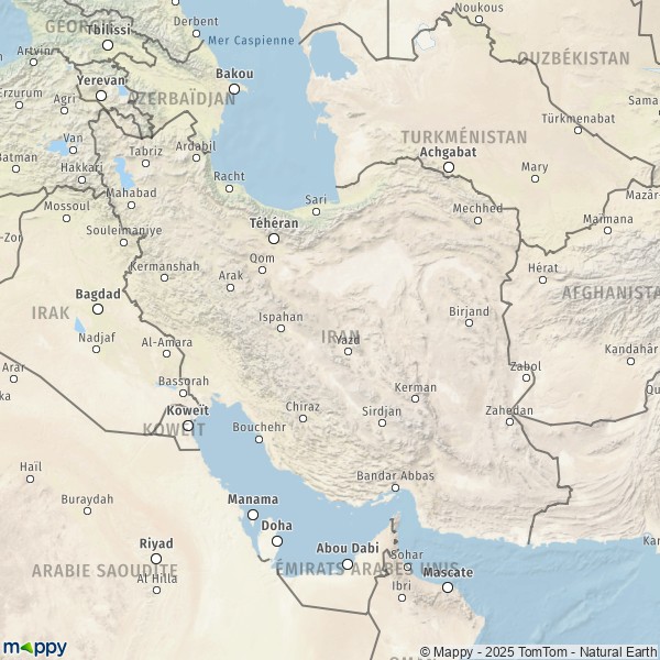 La carte du pays Iran