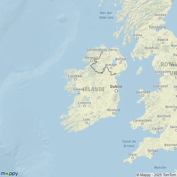 La carte du pays Irlande