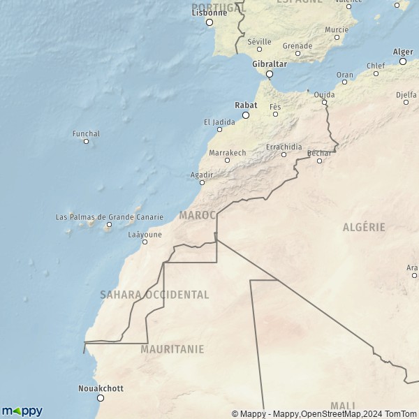 La carte du pays Maroc