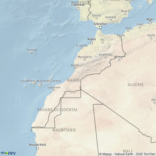 La carte du pays Maroc