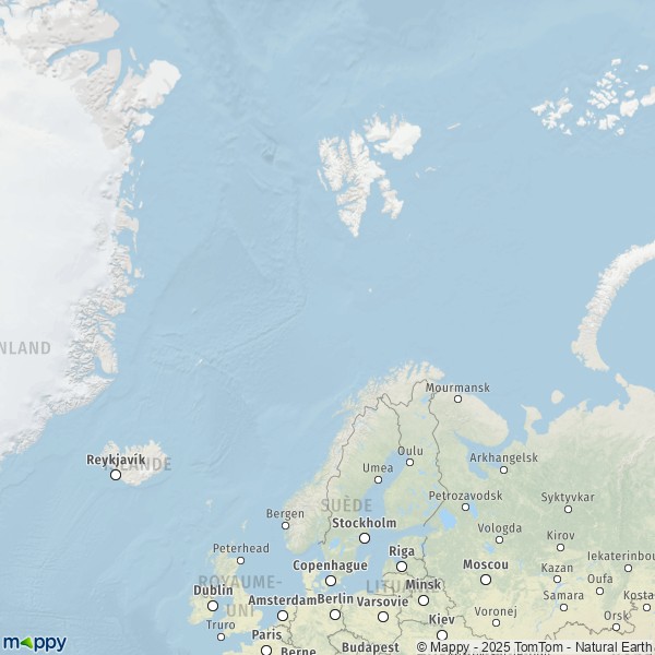 La carte du pays Norvège