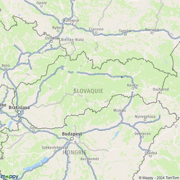 La carte du pays Slovaquie