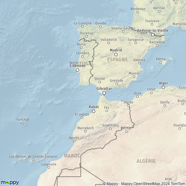 La carte du pays Espagne