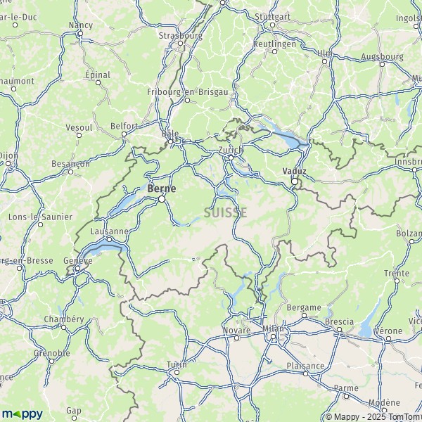 La carte du pays Suisse