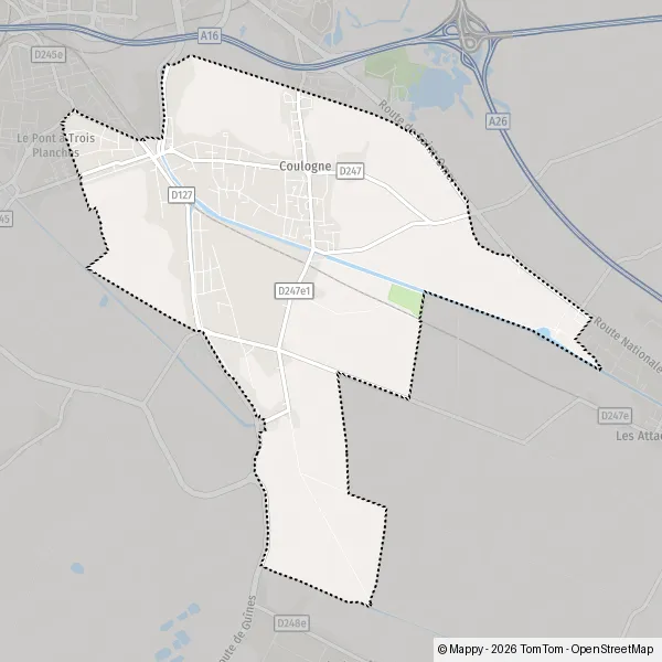 Carte D943, 62137 Coulogne