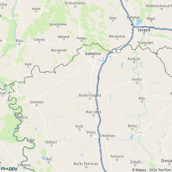 La carte du département Serbie Centrale