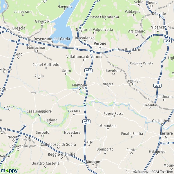 La carte du département Mantoue