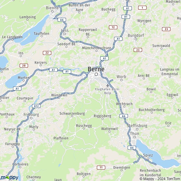 La carte du département Bern-Mittelland