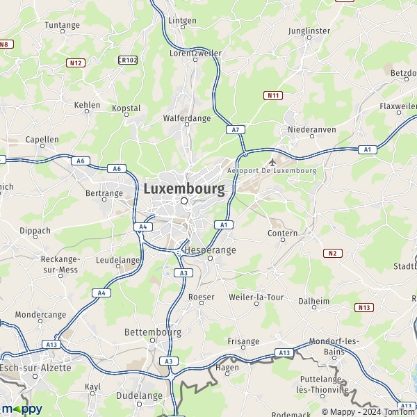 La carte du département Luxembourg