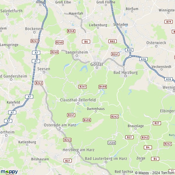 La carte du département Goslar