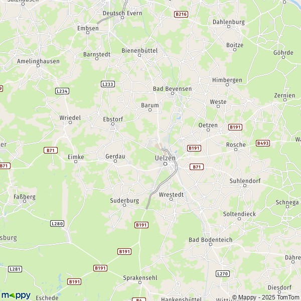 La carte du département Uelzen