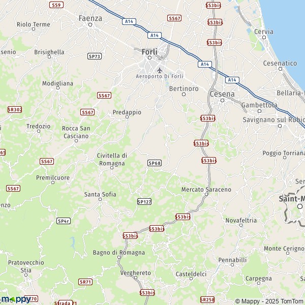 La carte du département Forlì-Cesena