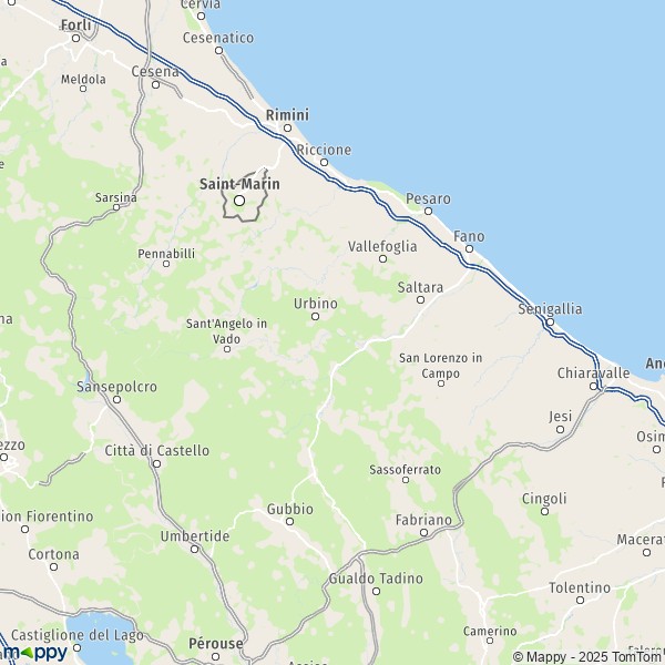 La carte du département Pesaro et Urbino