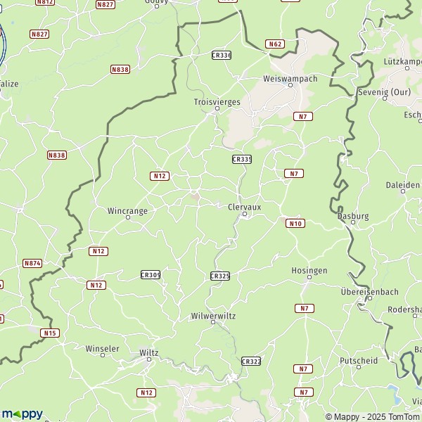 La carte du département Clervaux