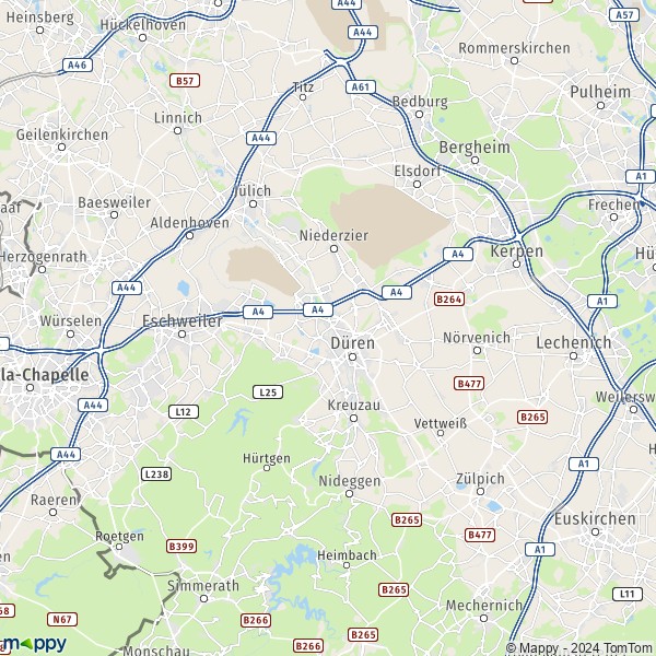 La carte du département Düren