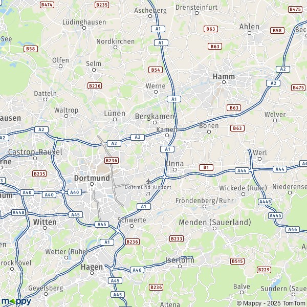 La carte du département Unna