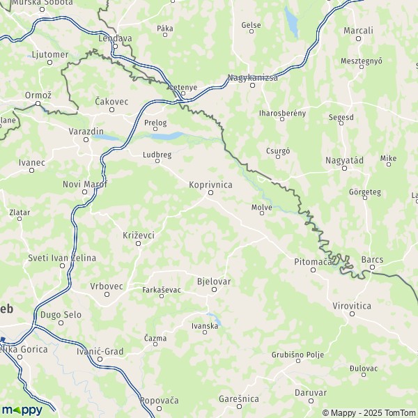 La carte du département County of Koprivnica-Krizevci