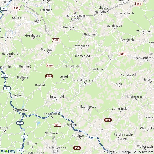 La carte du département Birkenfeld