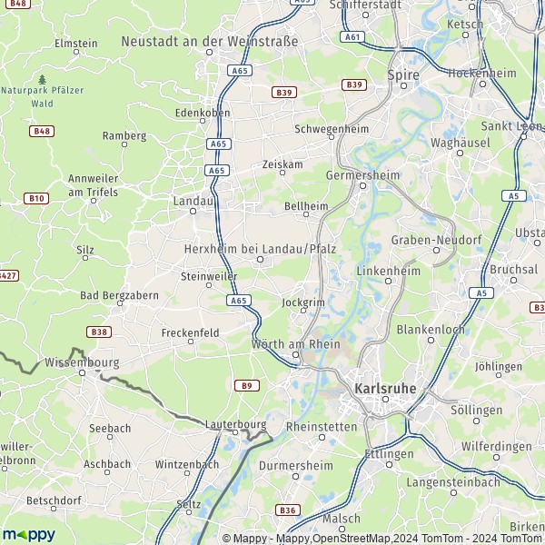 La carte du département Germersheim