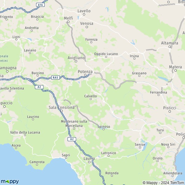 La carte du département Potenza