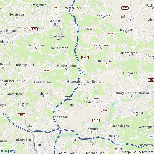 La carte du département Heidenheim