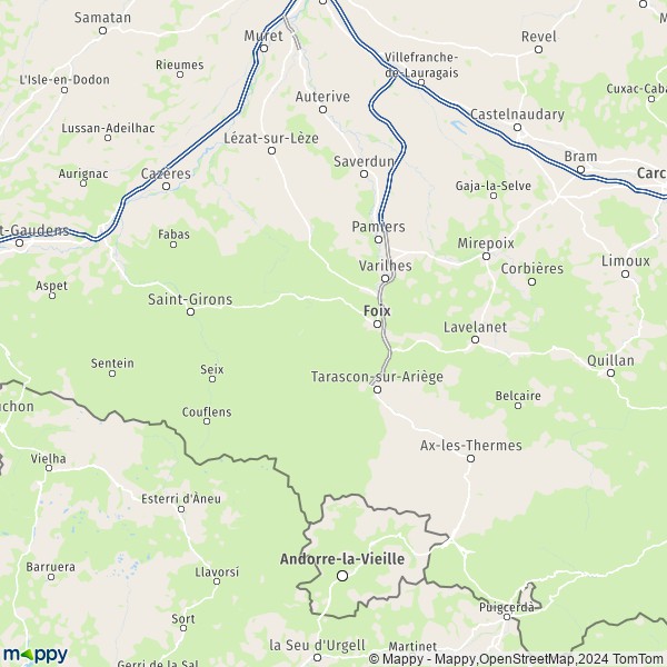 La carte du département Ariège