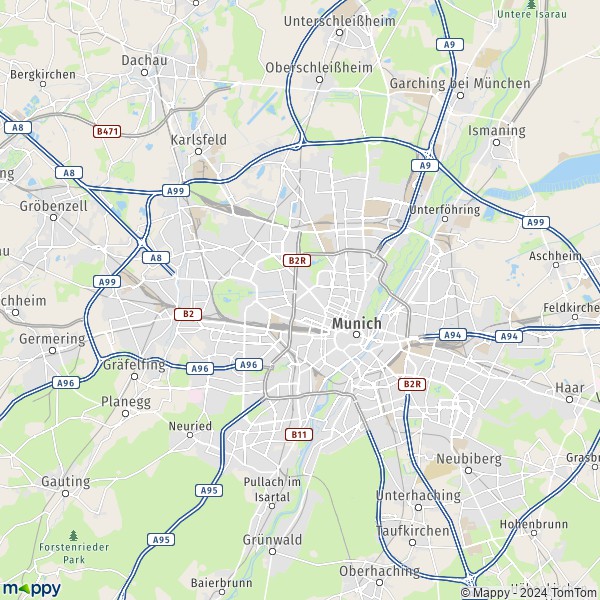 La carte du département Munich