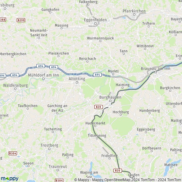 La carte du département Altötting