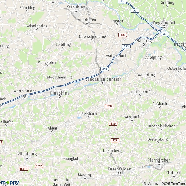 La carte du département Dingolfing-Landau