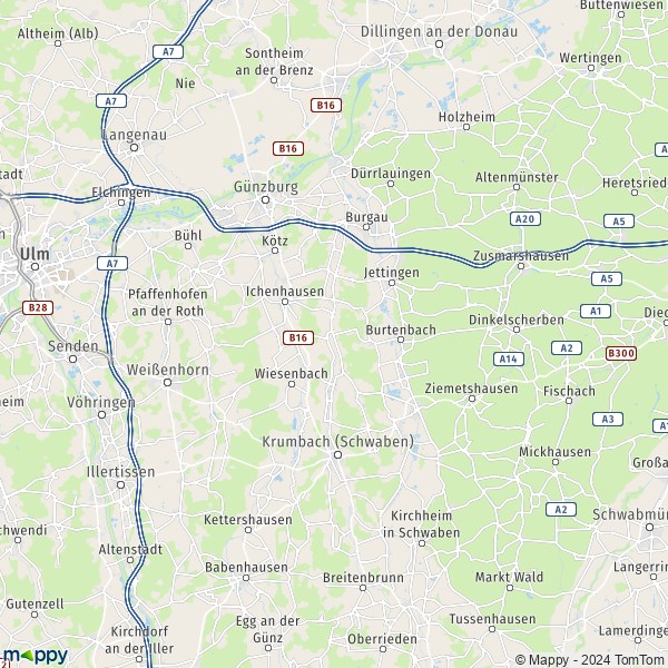 La carte du département Guntzbourg