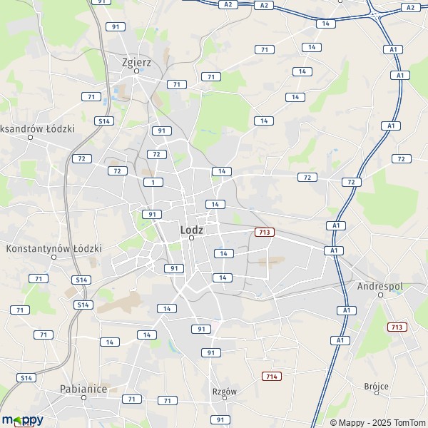 La carte du département Lodz