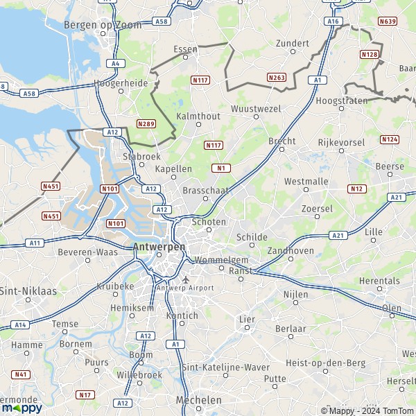 La carte du département Anvers