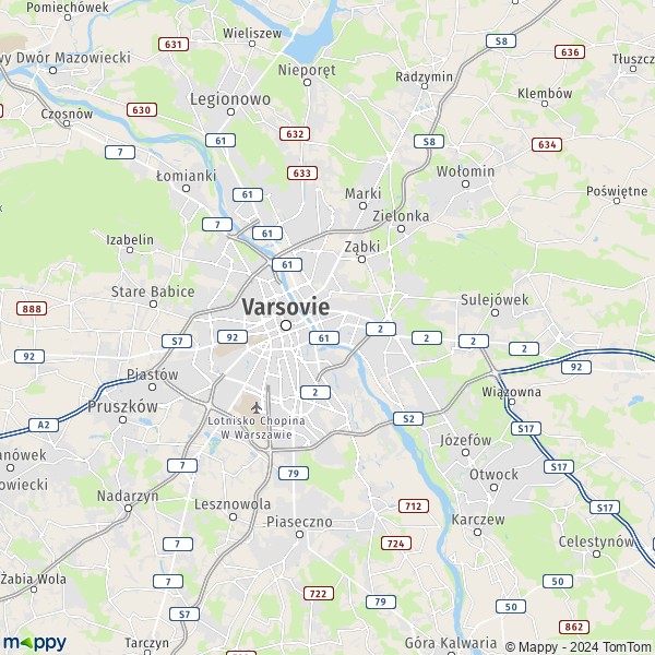 La carte du département Varsovie