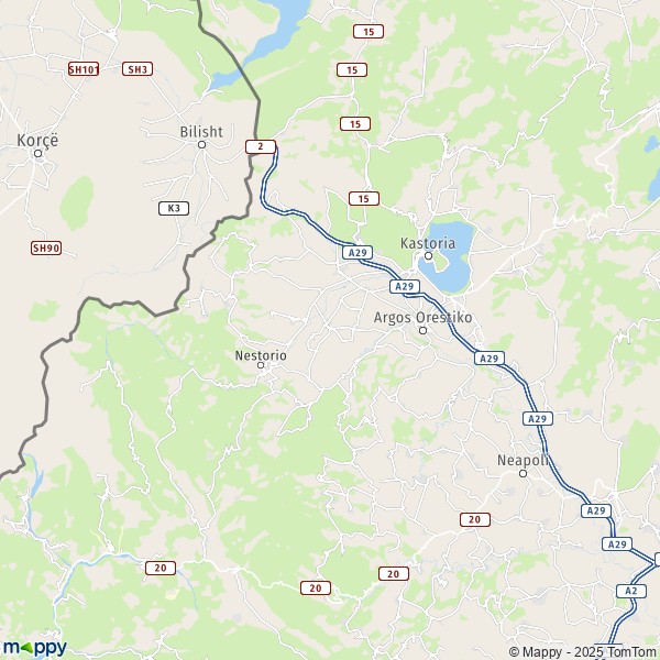 La carte du département Kastoria