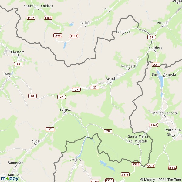 La carte du département Engiadina Bassa-Val Müstair