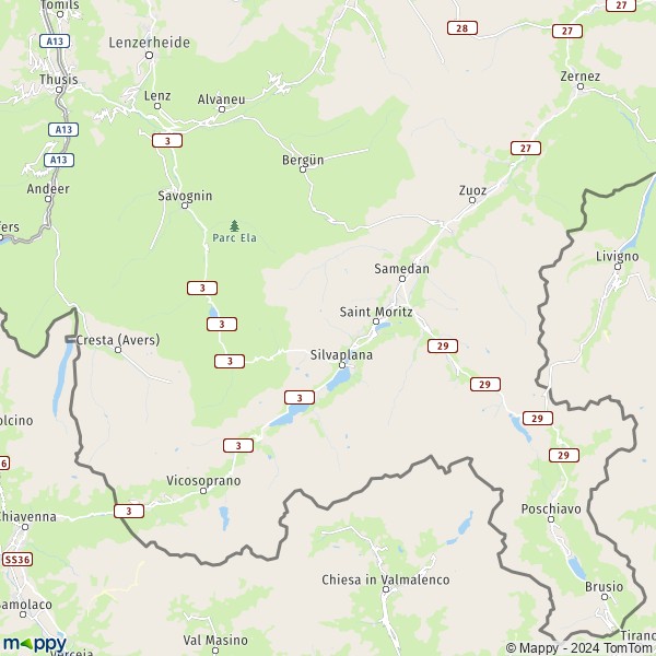 La carte du département Maloja