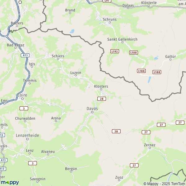 La carte du département Davos