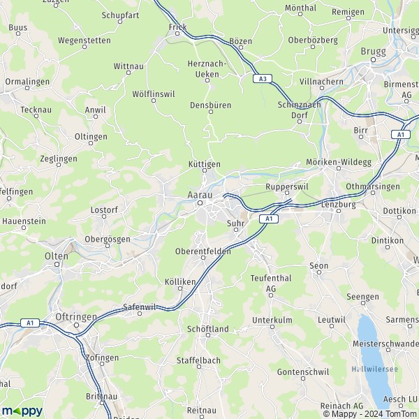 La carte du département Aarau