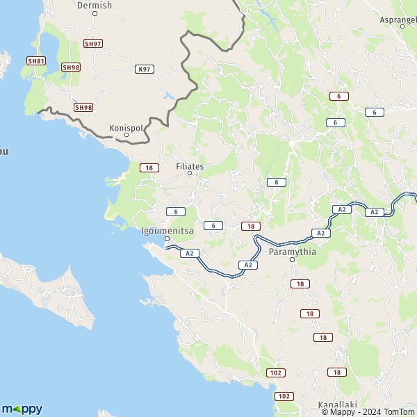 La carte du département Thesprotia