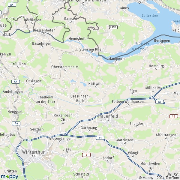 La carte du département Frauenfeld