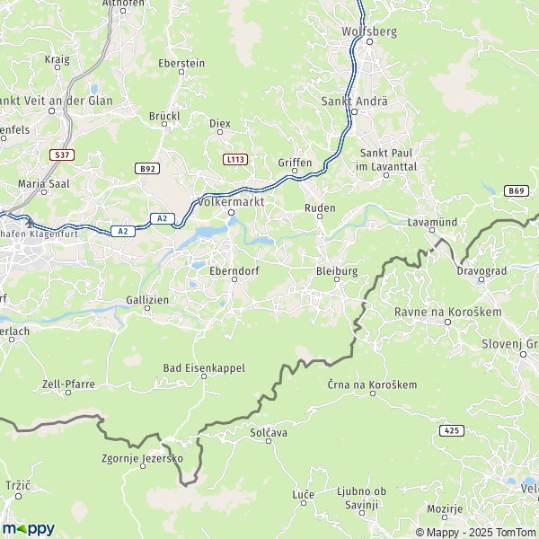 La carte du département Völkermarkt