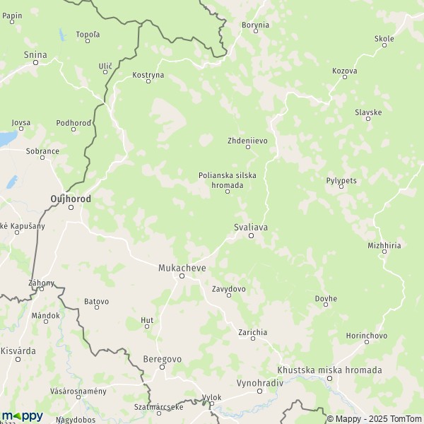 La carte du département Mukachivskyi raion