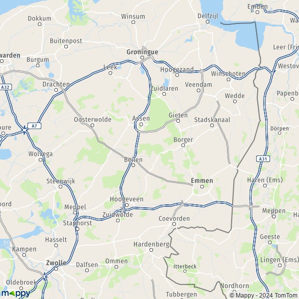 La carte du département Drenthe