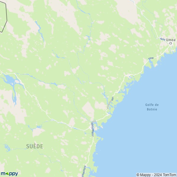 La carte du département Västernorrland