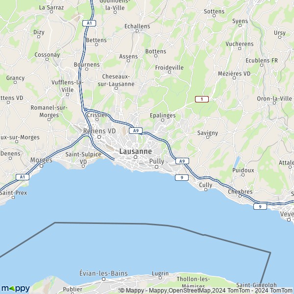 La carte du département Lausanne