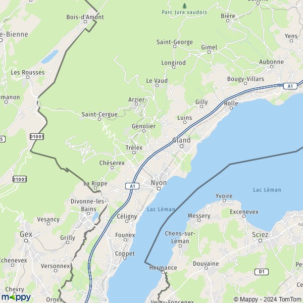 La carte du département Nyon