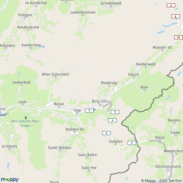 La carte du département Rarogne